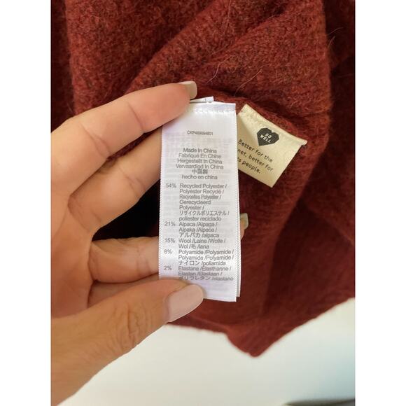 Madewell Cable Alpaca Wool Crew Pullover Sweater Rust Orange Size 3X Plus NEW - Picture 8 of 9